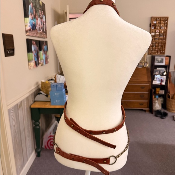 Free People Billie Brown Leather Harness Belt - Picture 5 of 5